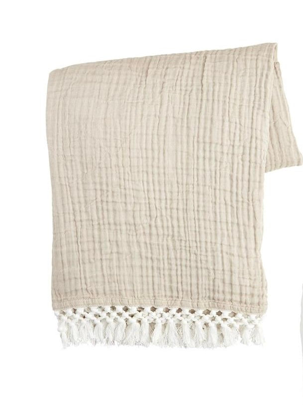 Macrame Muslin Throw - Madison's Niche 
