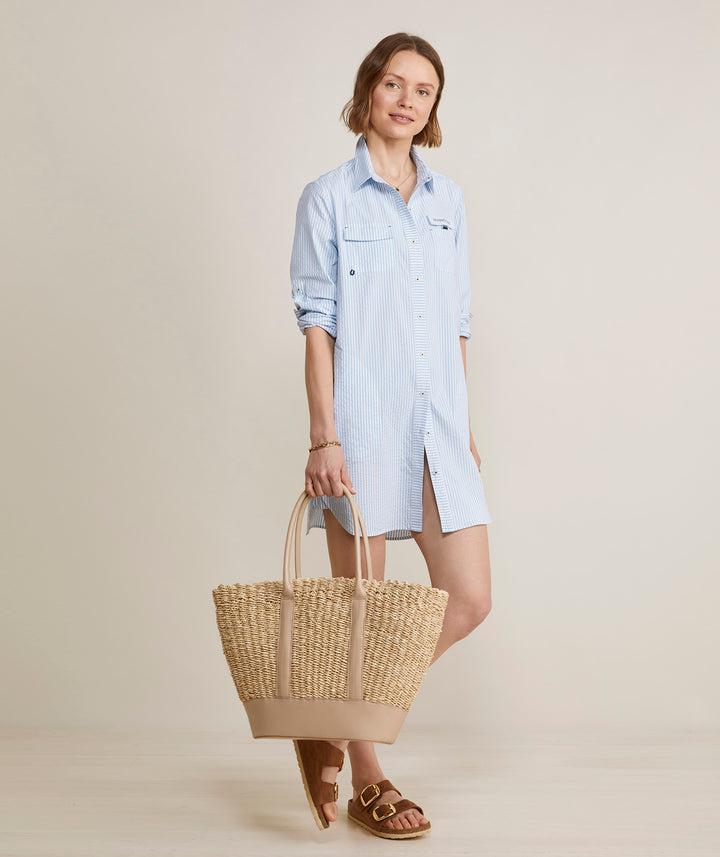 Twisted Straw Basket Tote