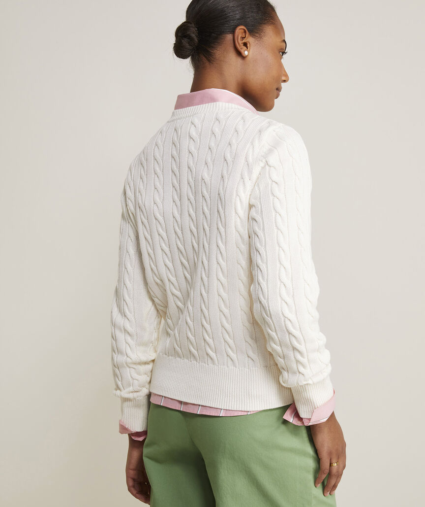 Cable Cotton Crew Sweater