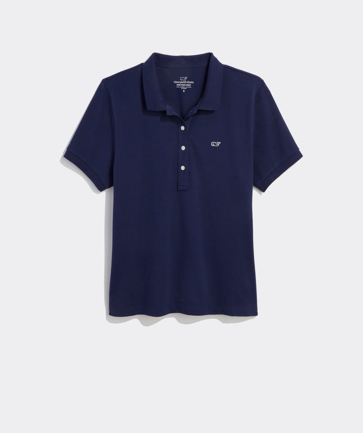 Heritage Pique Polo in Navy