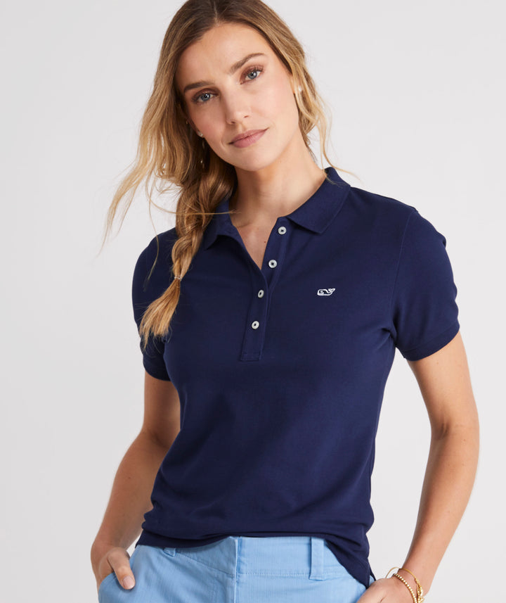 Heritage Pique Polo in Navy