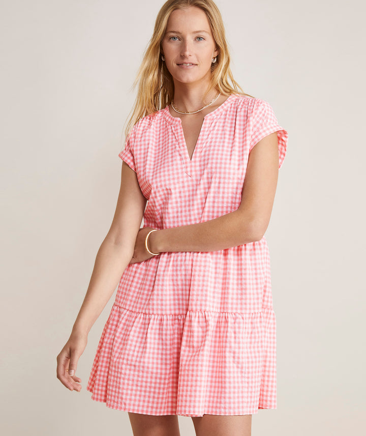 Harbor Tiered Notch-Neck Dress - Madison's Niche 