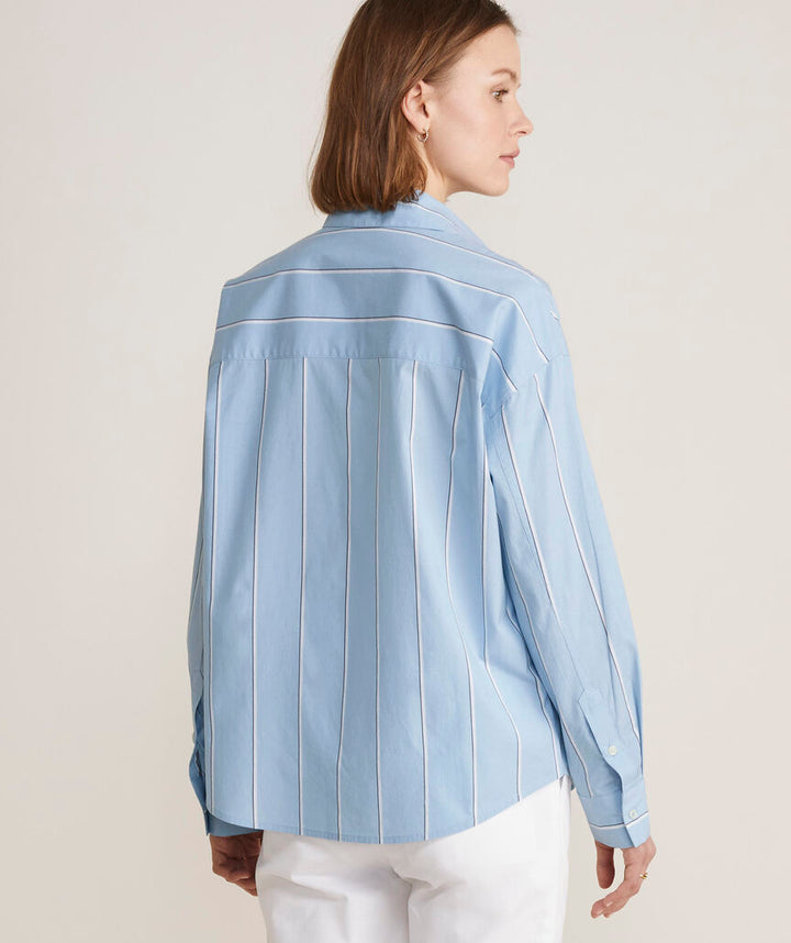 Poplin Relaxed Button Down in Blue