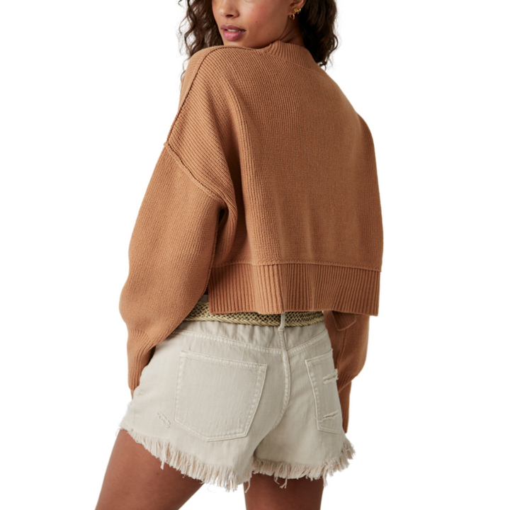 Easy Street Crop Pullover in Camel - Madison's Niche 