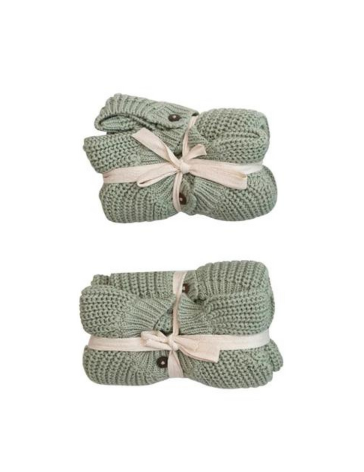 Cotton Knit Baby Sweater in Green - Madison's Niche 