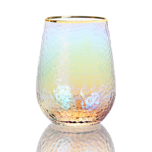Lustered Iridescent Stemless Wine Glasses Madison's Niche 