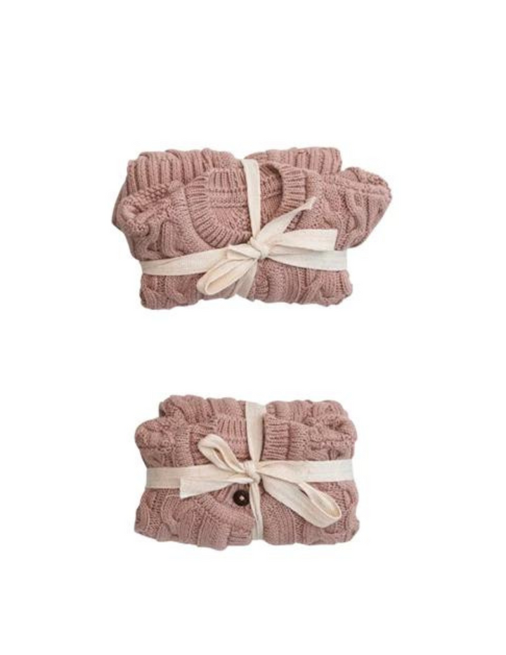 Cotton Knit Baby Sweater in Pink - Madison's Niche 