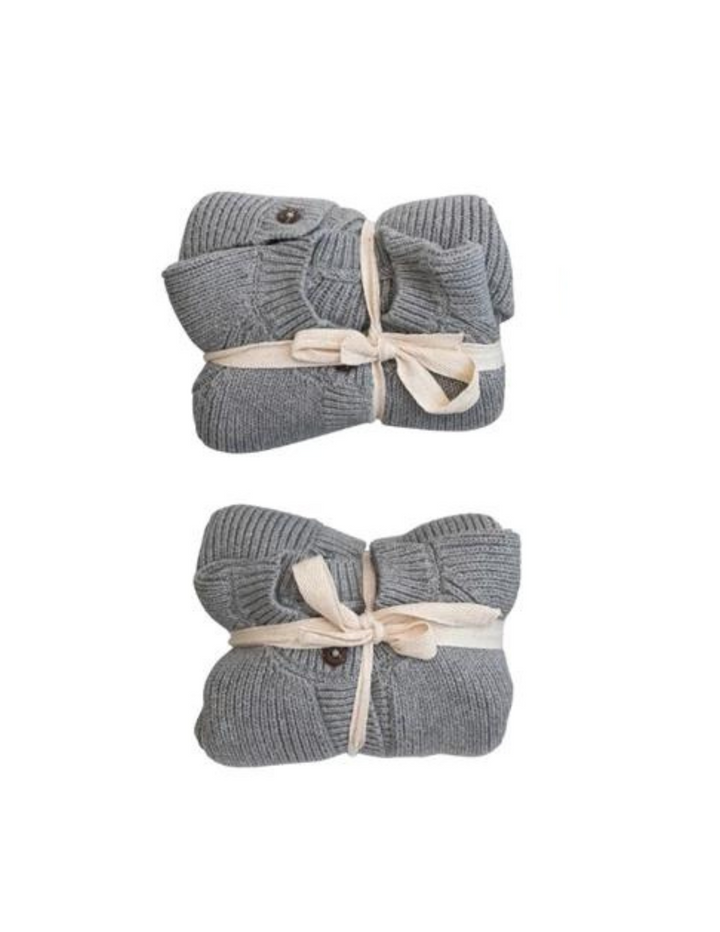 Cotton Knit Baby Sweater in Grey - Madison's Niche 
