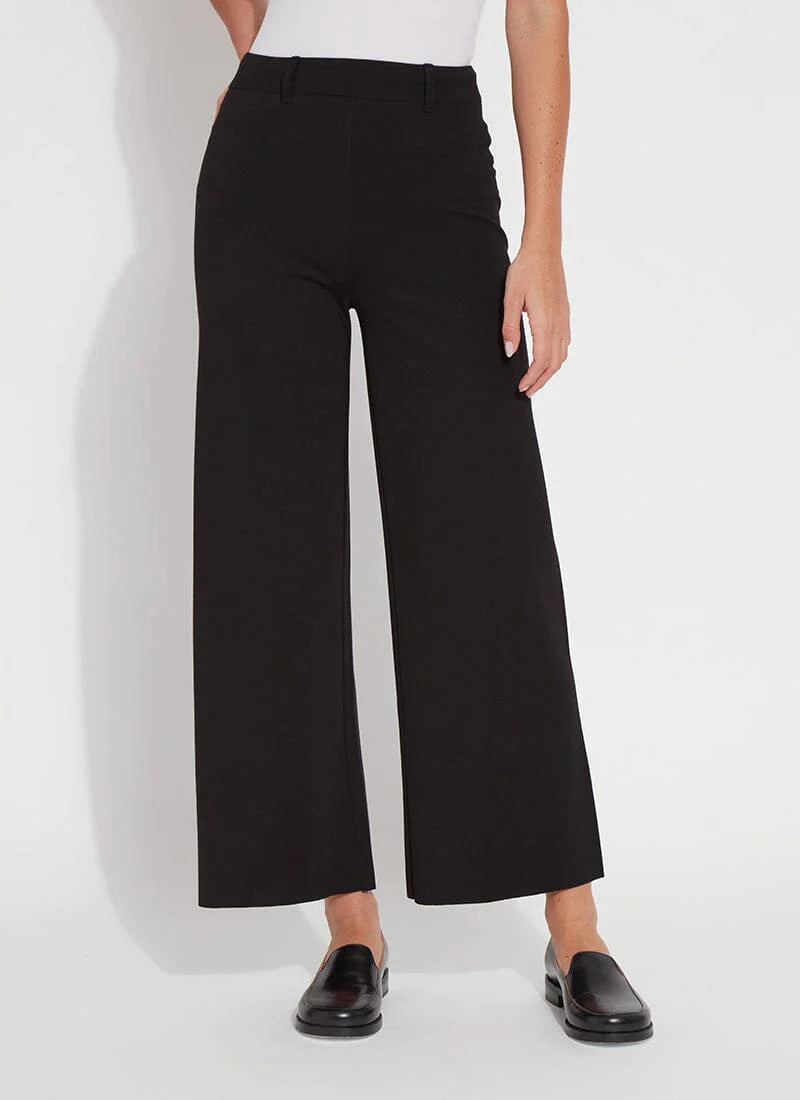Erin Hi Waist Wide Leg Ponte in Black - Madison's Niche 