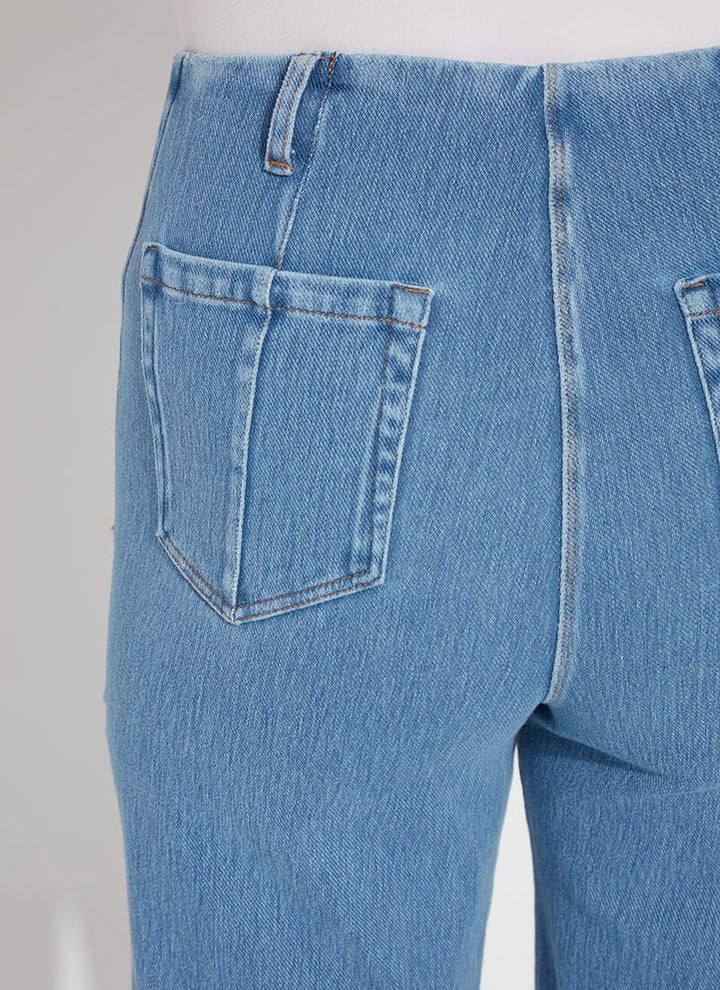 Margo Hi Waist Crop Denim In Bleached Blue