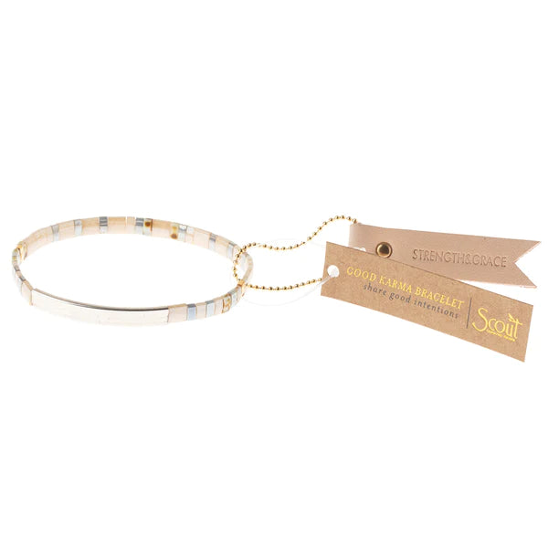 Silver Miyuki Bracelet in Strength - Madison's Niche 