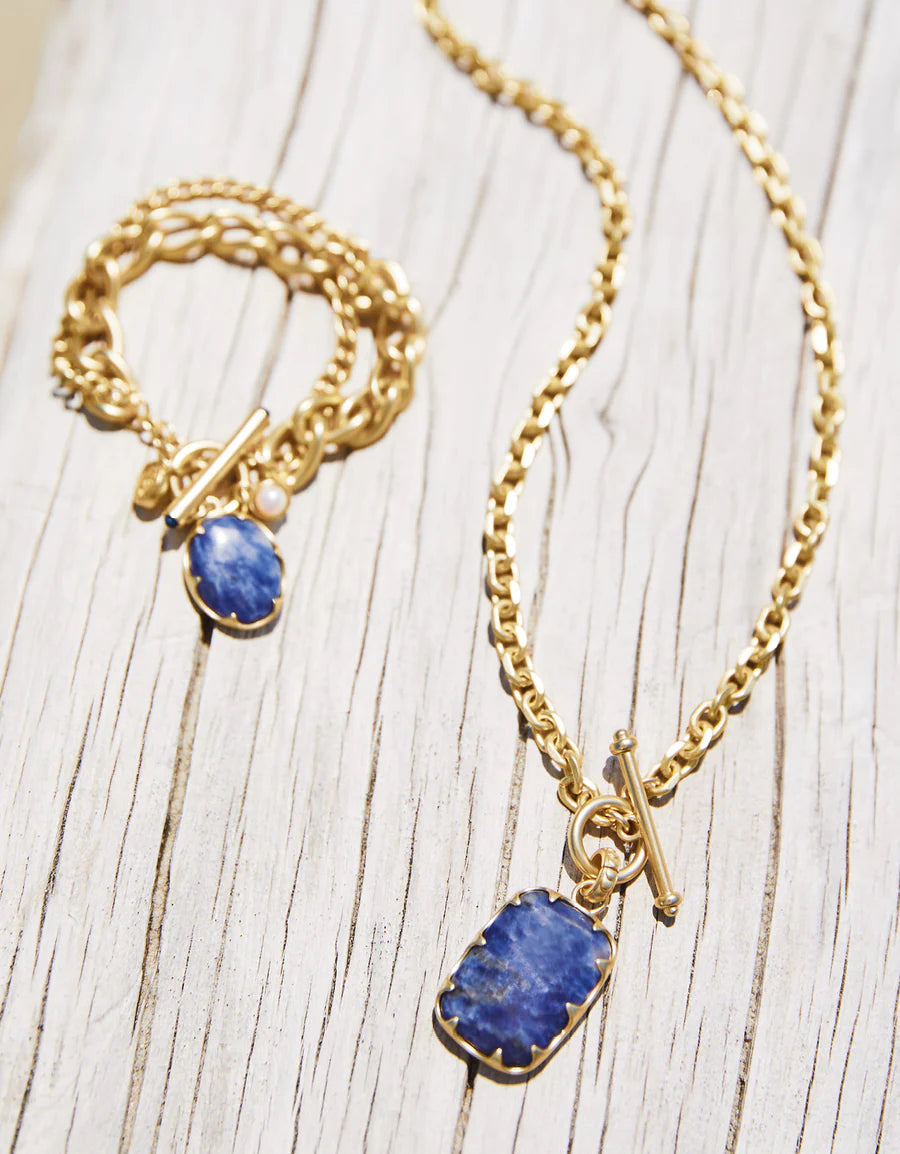 Blue Coralie Toggle Necklace
