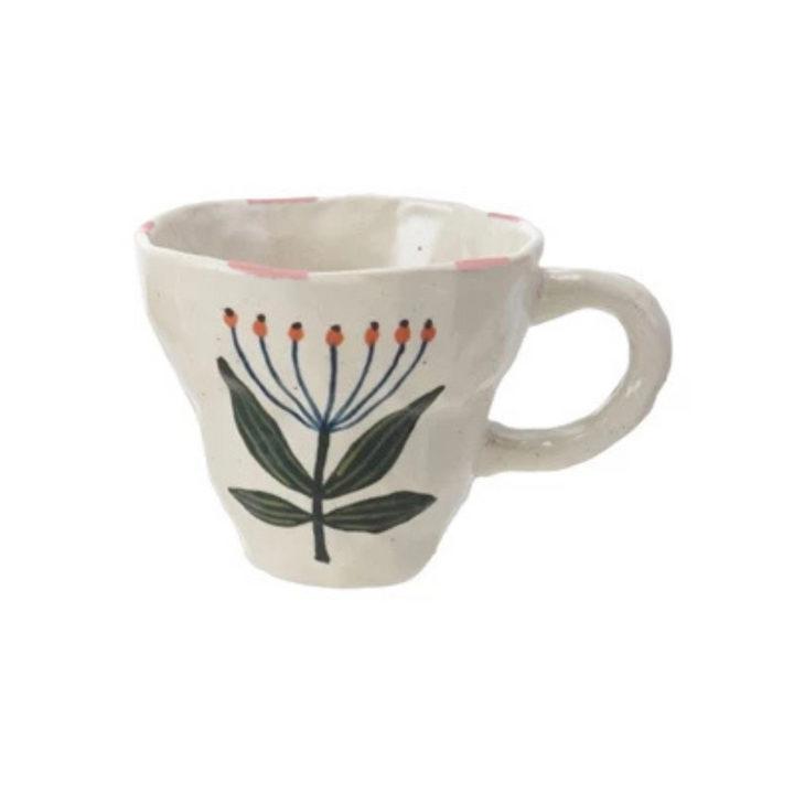 Hand-Painted Flower Mug