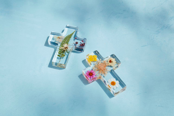 Yellow Dried Flower Cross