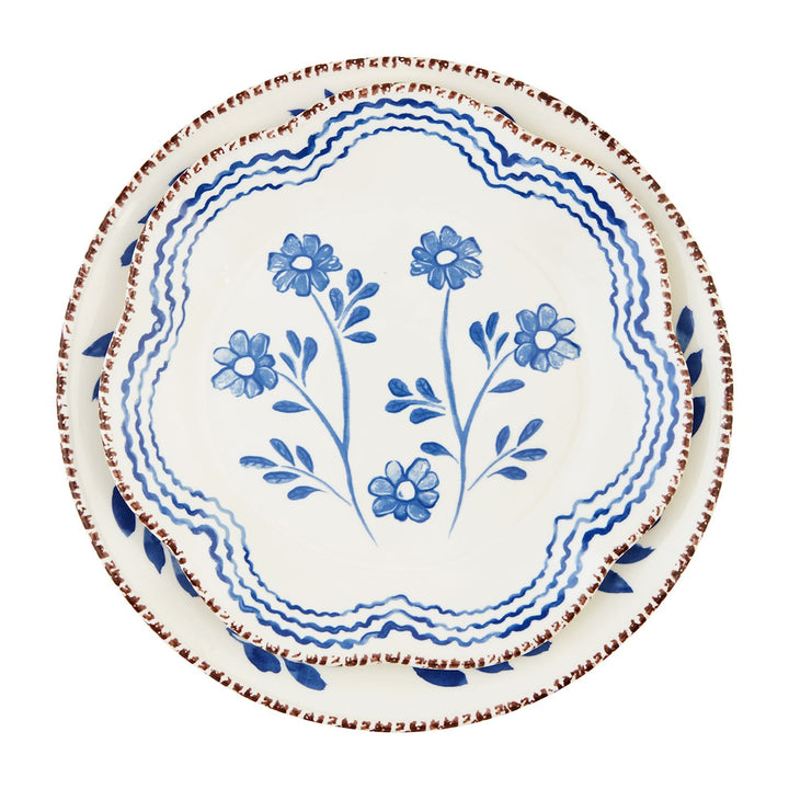 Blue Floral Platter Set of 2 - Madison's Niche 
