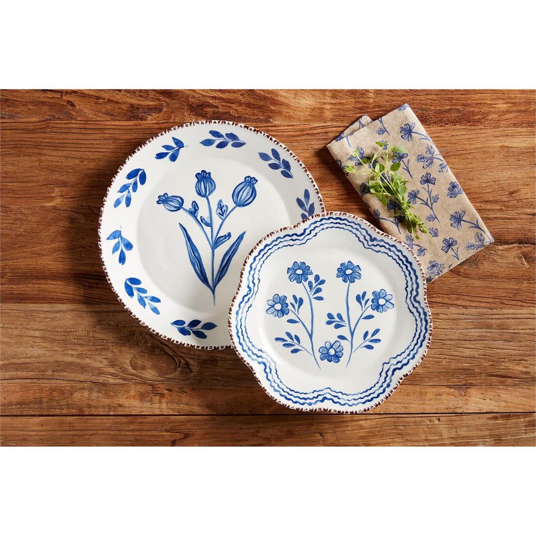 Blue Floral Platter Set of 2
