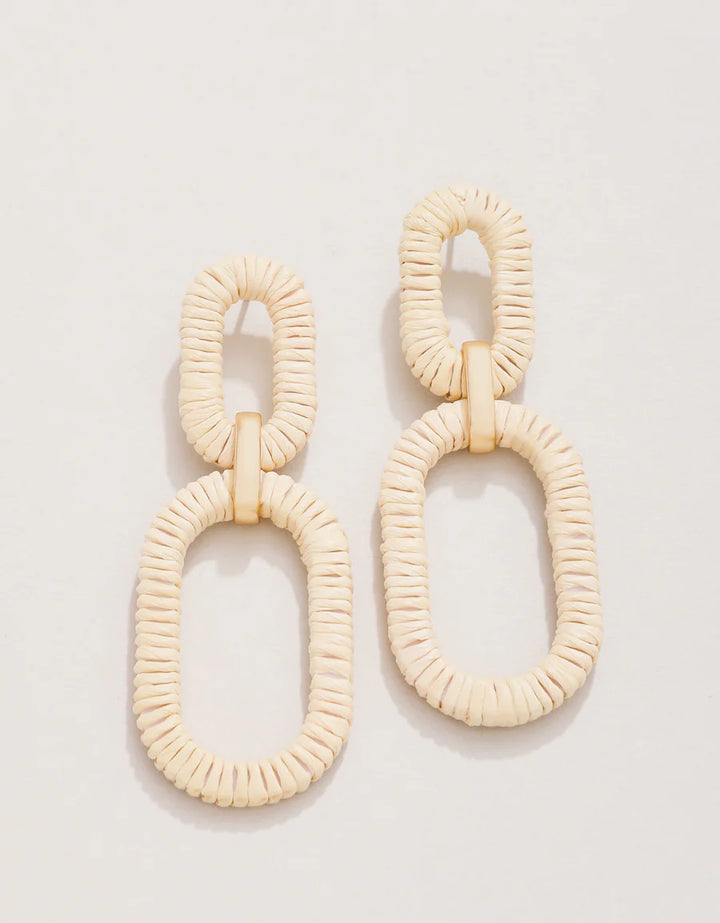Natural Straw Link Earrings