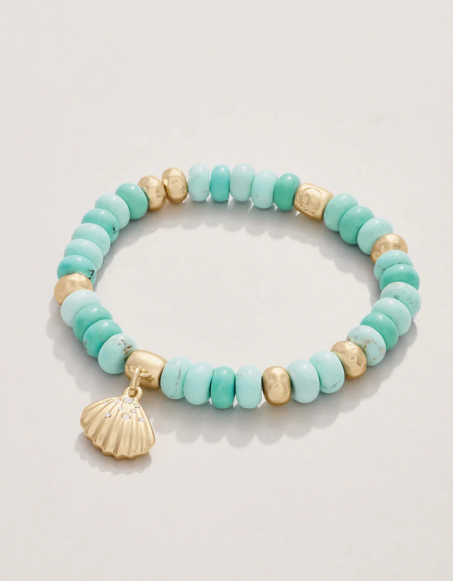 Turquoise Shell Charmed Bracelet | Madison's Niche