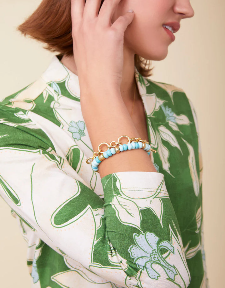 Turquoise Shell Charmed Bracelet