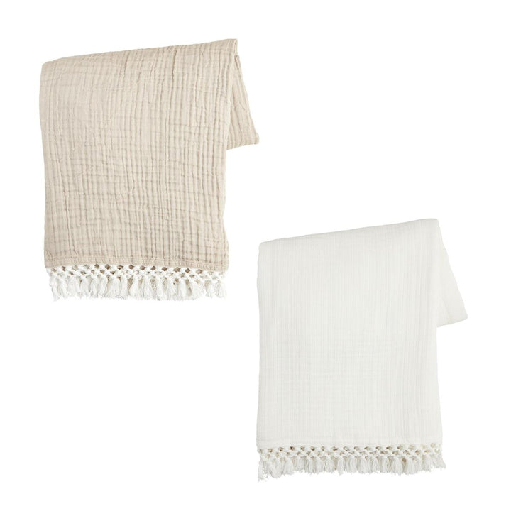 Macrame Muslin Throw - Madison's Niche 