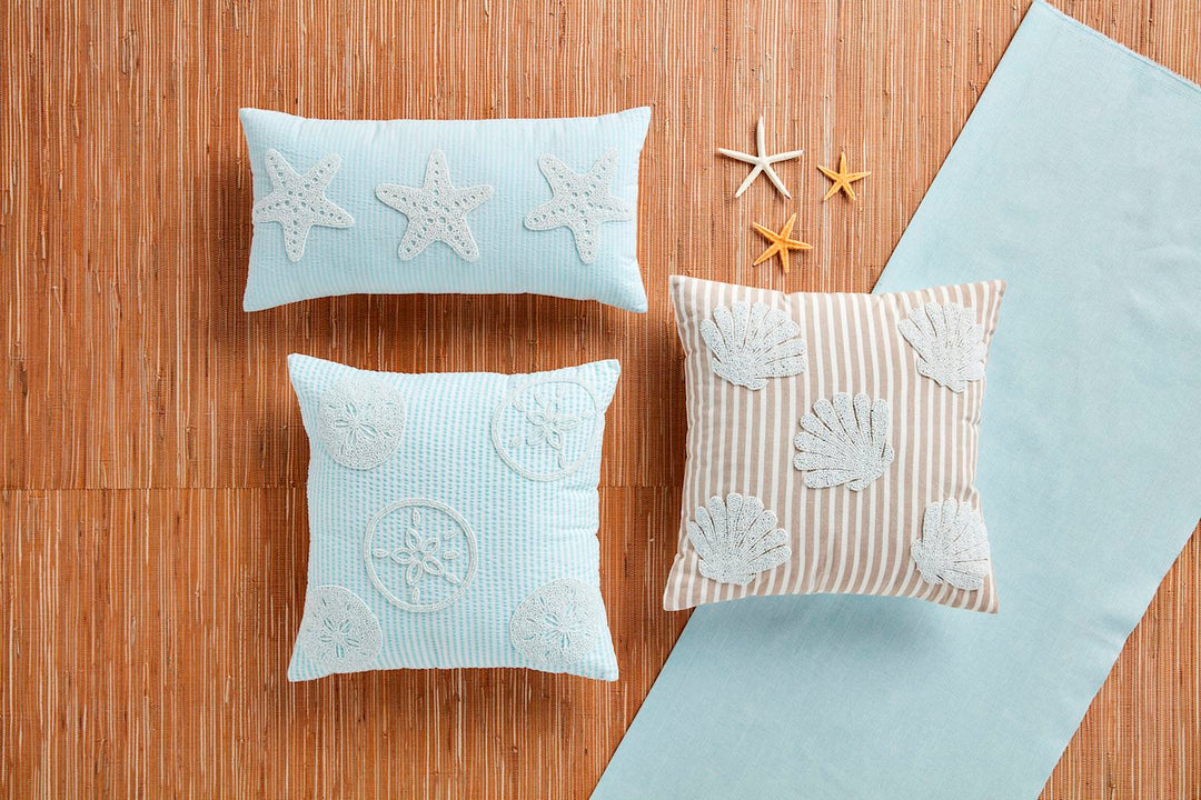 Sand Dollar Beaded Pillow