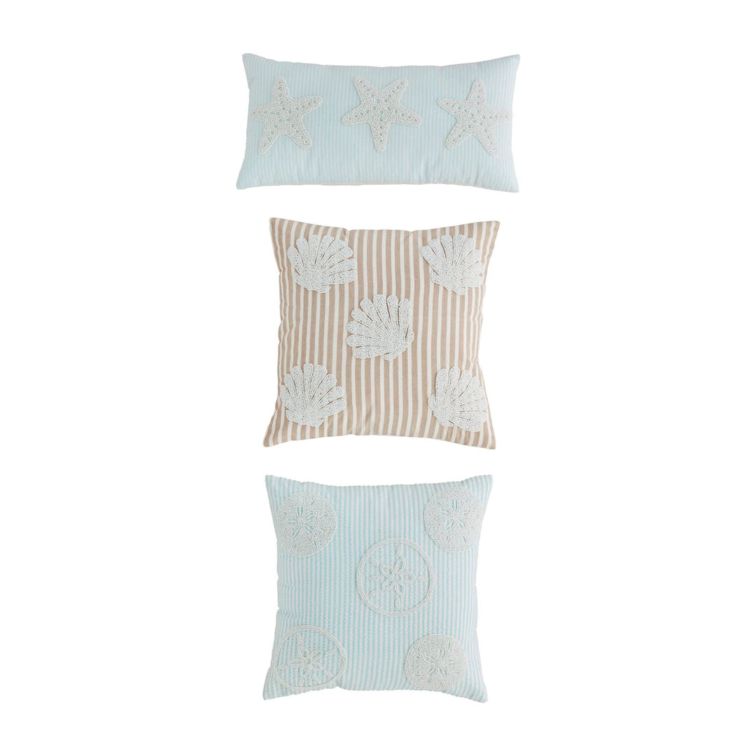 Sand Dollar Beaded Pillow
