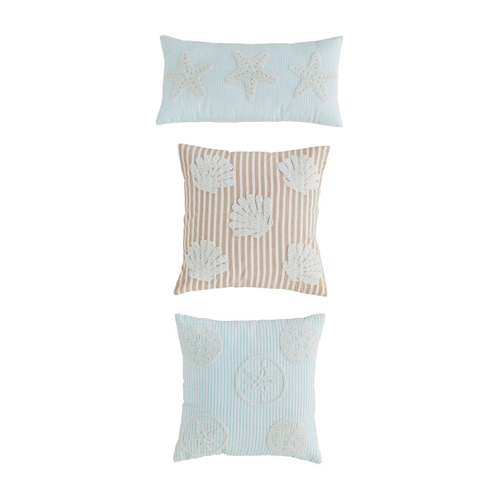 Sand Dollar Beaded Pillow