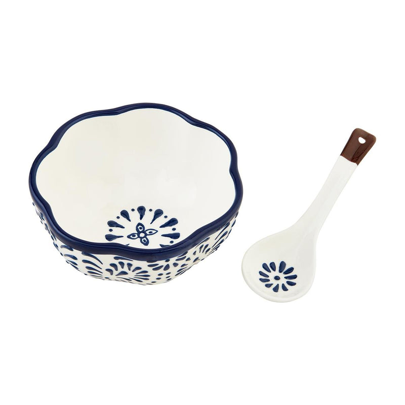 Blue Floral Salsa Bowl Set - Madison's Niche 