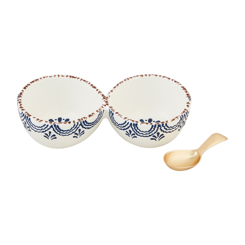 Blue Floral Double Tidbit Set - Madison's Niche 