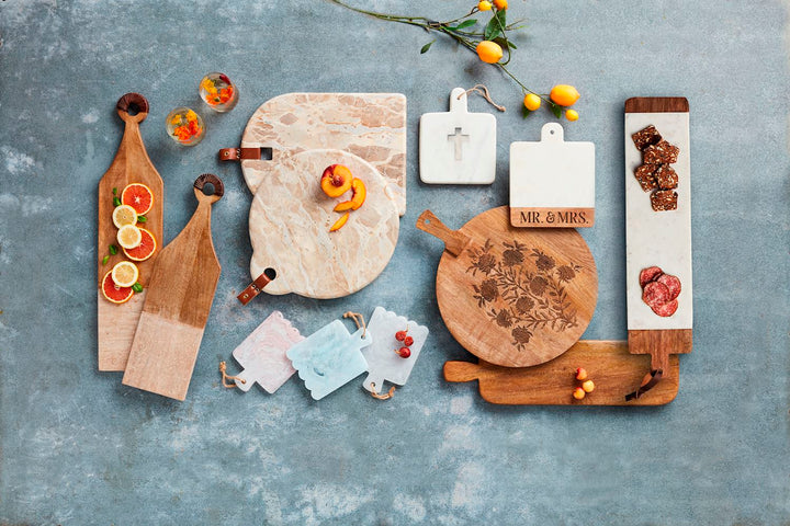 Round Tan Marble Board
