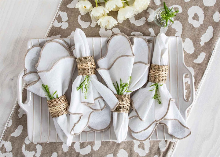 Taupe Trim Napkin Set - Madison's Niche 