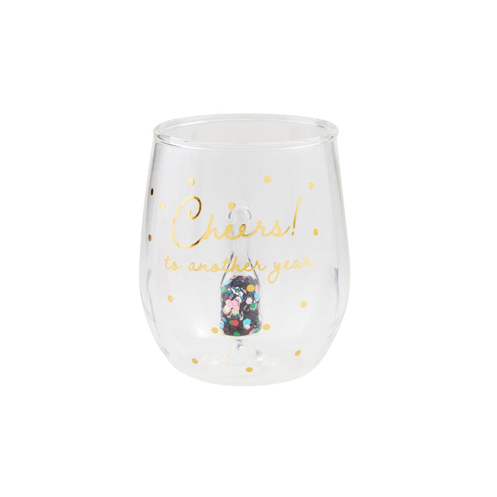 Cheers Glitter Wine Glass