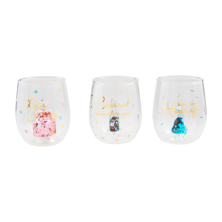 Cheers Glitter Wine Glass