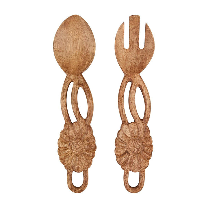 Carved Salad Server Set