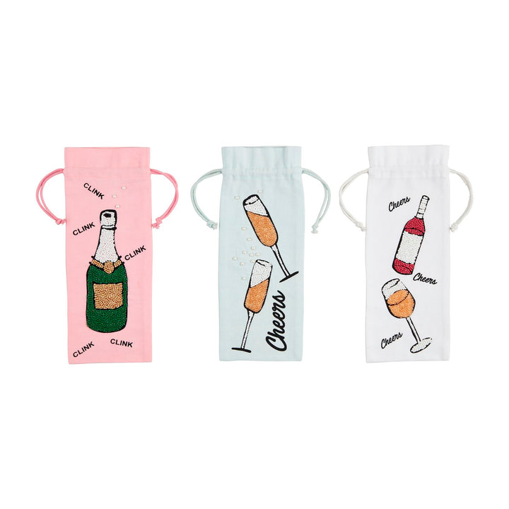 Red & White Bottle Bag