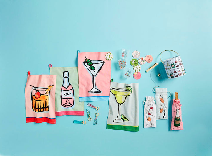 Red & White Bottle Bag