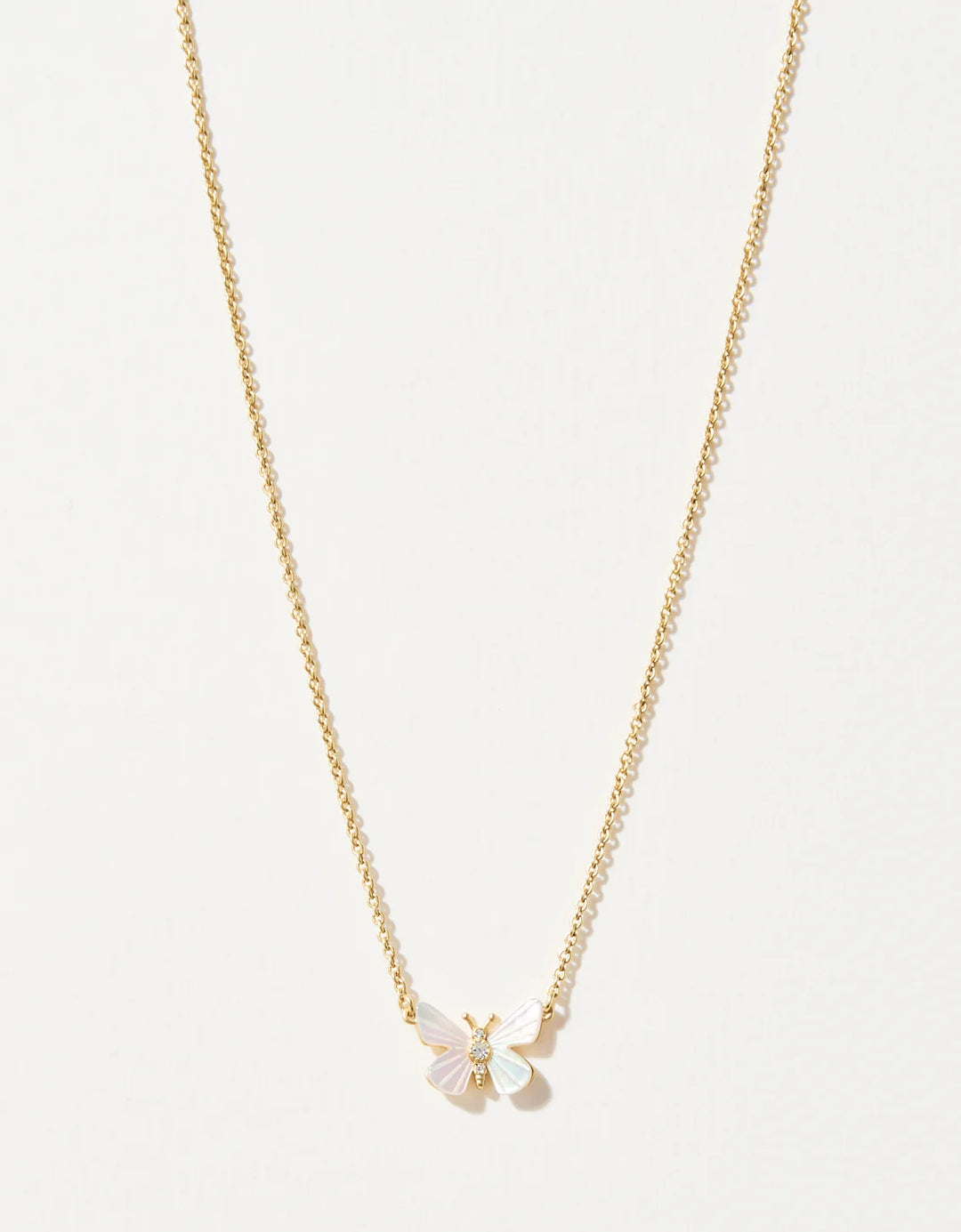 Mother of Pearl Monarch Necklace in Gold - Madison's Niche 