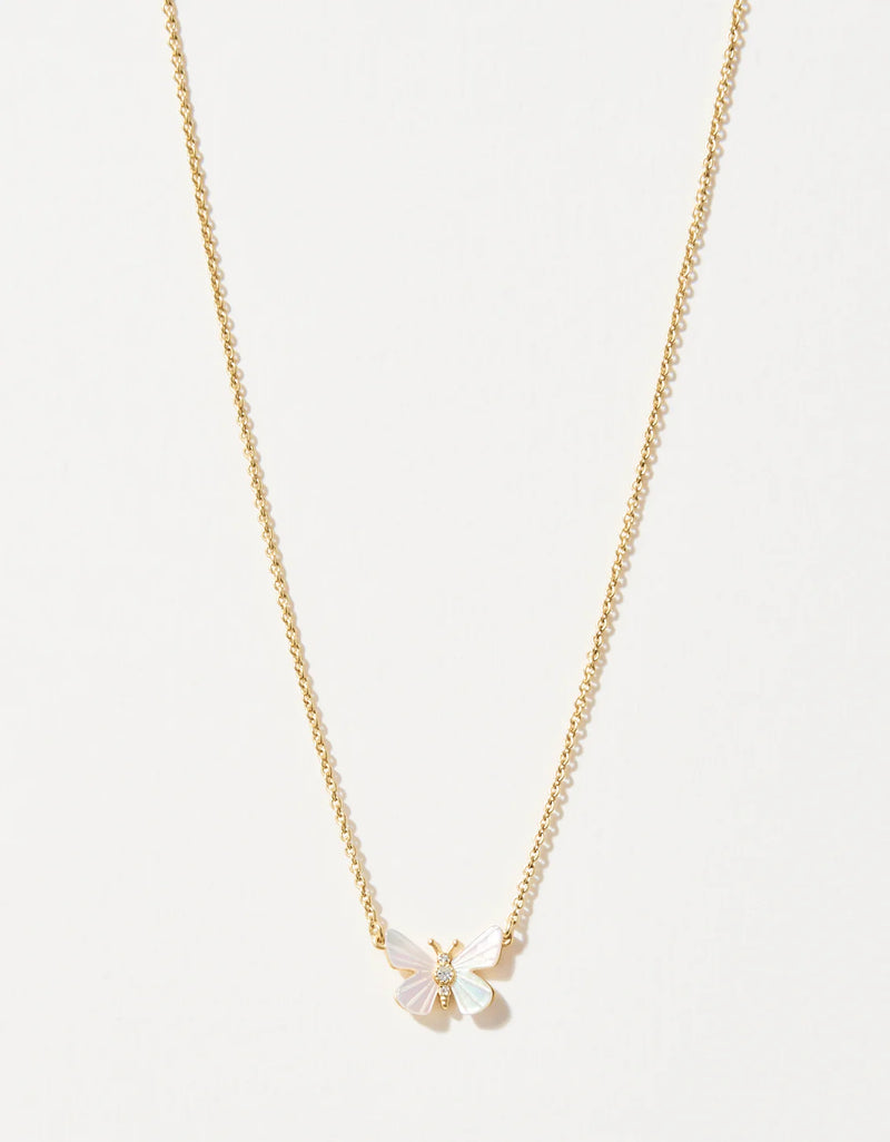 Mother of Pearl Monarch Necklace in Gold - Madison's Niche 