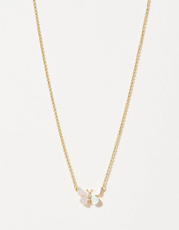 Mother of Pearl Monarch Necklace in Gold Madison's Niche 