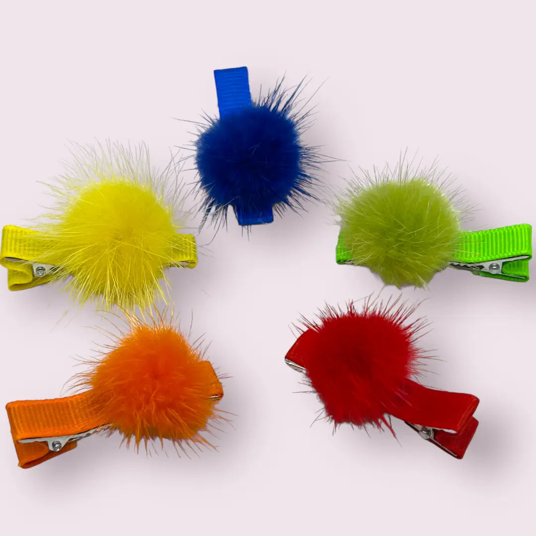 Mink PomPom Barrette - Madison's Niche 
