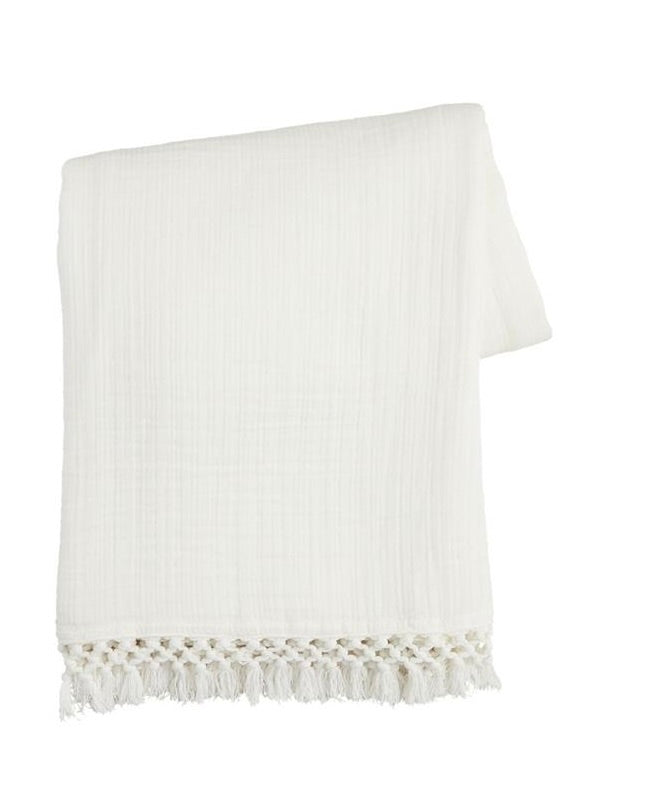 Macrame Muslin Throw - Madison's Niche 