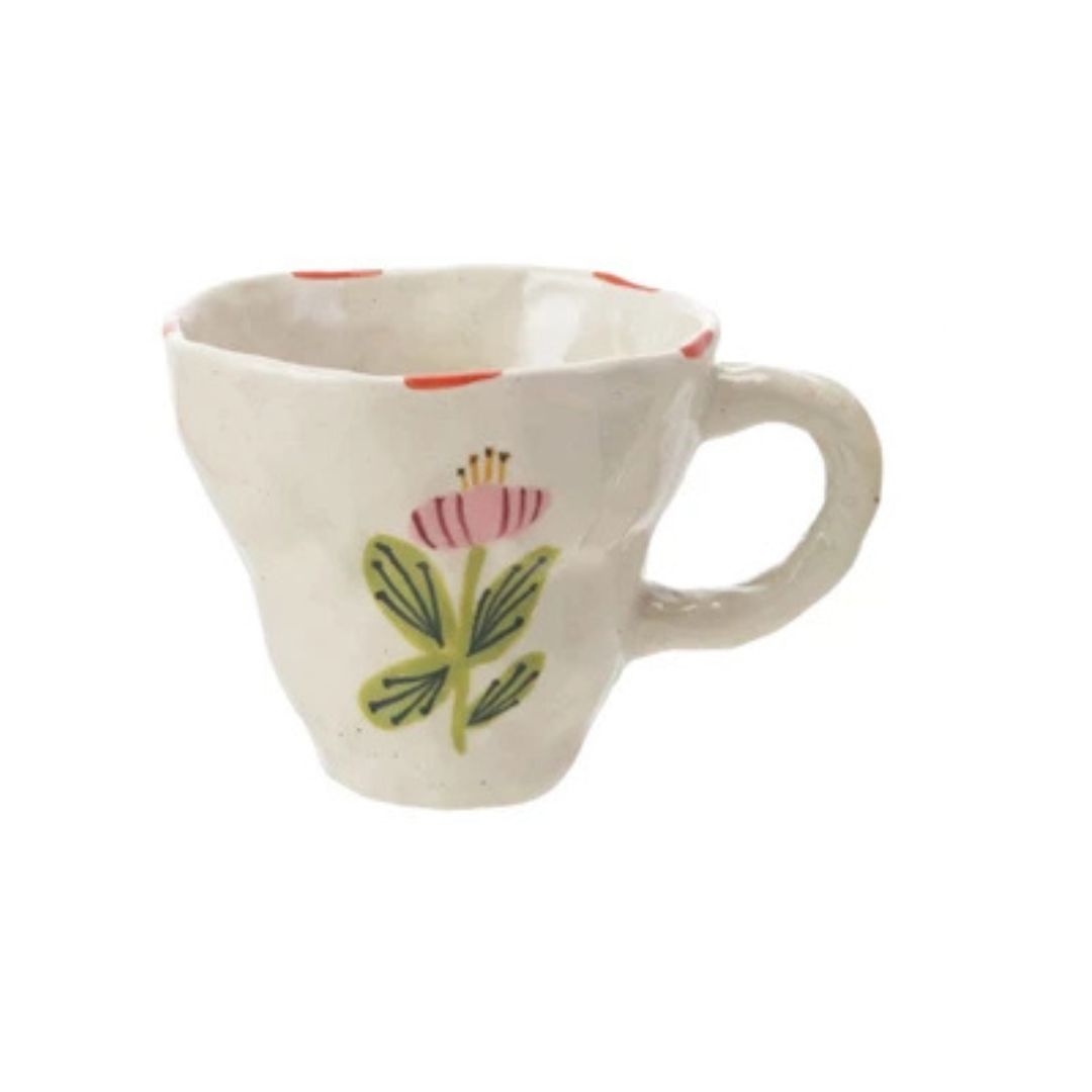 Hand-Painted Flower Mug