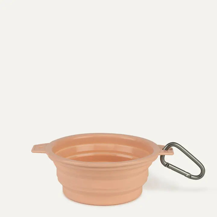 Rubber Travel Bowl in Peach