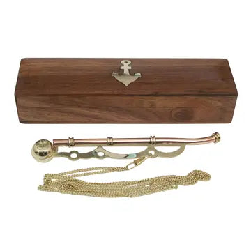 Whistle with Brass Chain Box