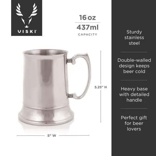 Stainless Steel Beer Stein - Madison's Niche 