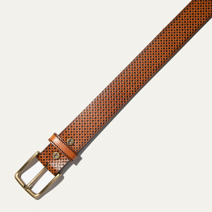 Embossed Golf Belt in Brown - Madison's Niche 