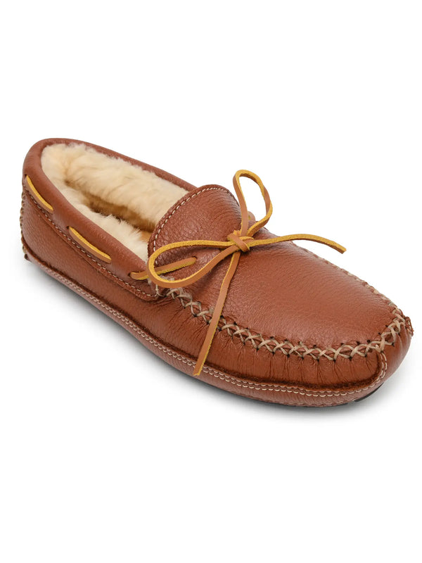 Tan Sheepskin Hardsole Moccasin - Madison's Niche 