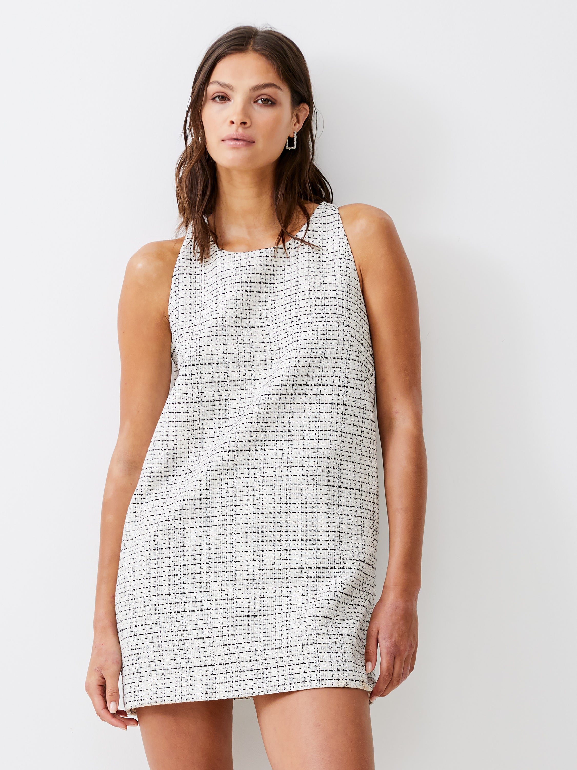 Azra Twill Sleeveless Button Down Dress Black | French