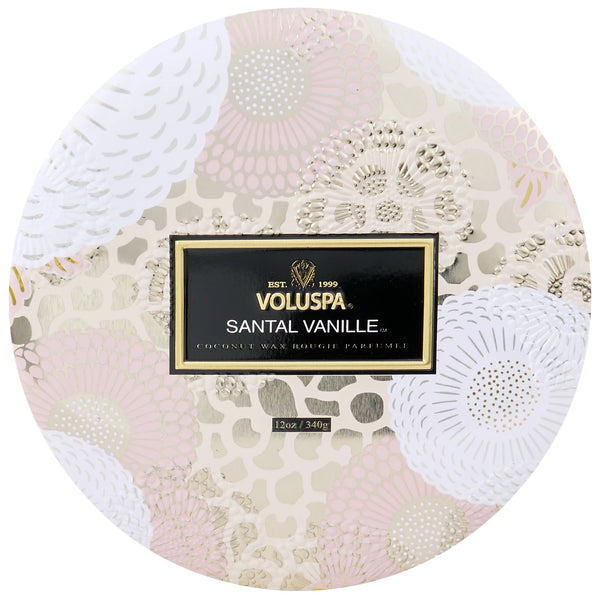 Santal Vanille 3 Wick Tin Candle - Madison's Niche 