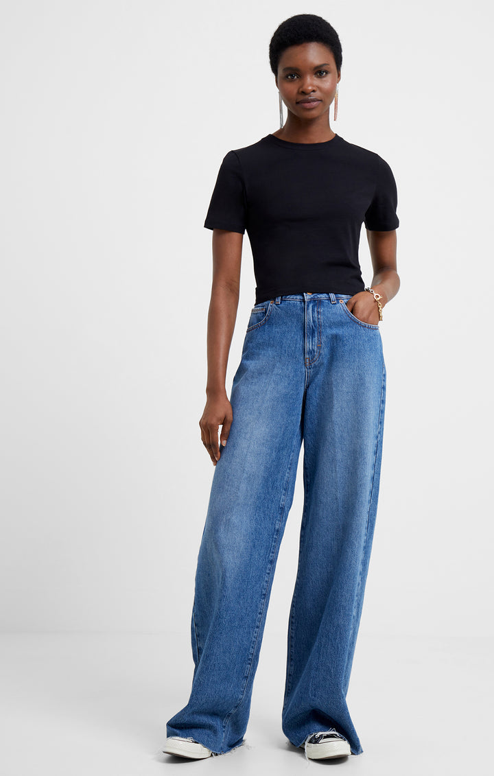 Rallie Cotton Crew Tee in Black - Madison's Niche 